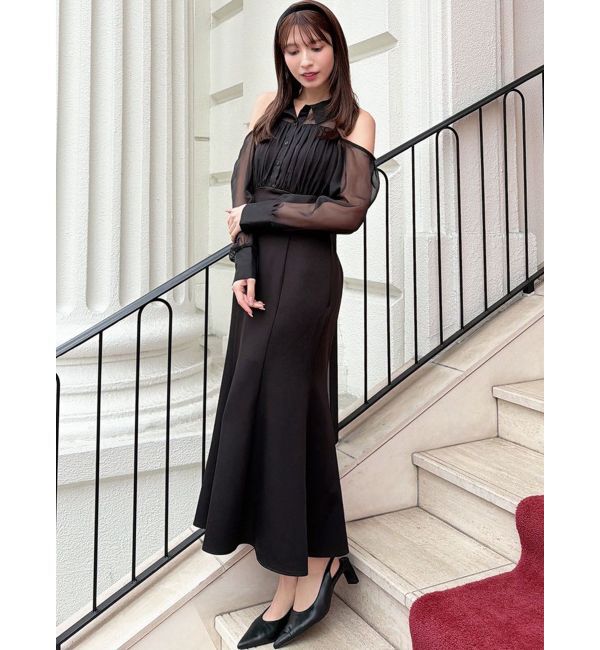 RESEXXY「シアースリーブシャツマーメイドワンピース」|ワンピース|