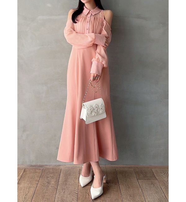 RESEXXY「シアースリーブシャツマーメイドワンピース」|ワンピース|オレンジ