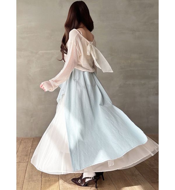 RESEXXY「透かし編みクロップドニットトップス」|ニット・セーター|