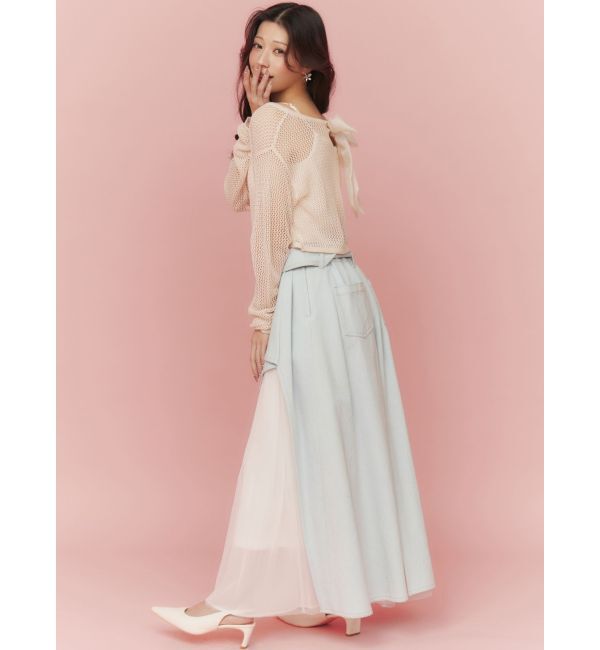 RESEXXY「透かし編みクロップドニットトップス」|ニット・セーター|