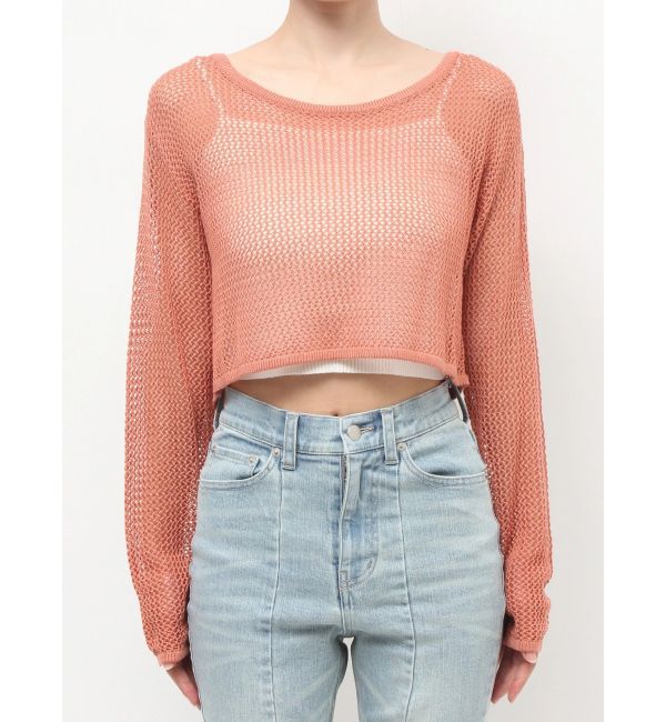RESEXXY「透かし編みクロップドニットトップス」|ニット・セーター|