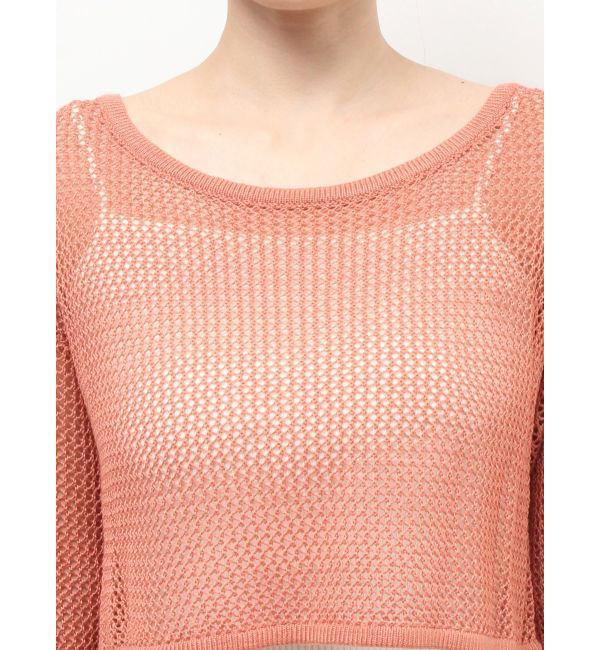 RESEXXY「透かし編みクロップドニットトップス」|ニット・セーター|
