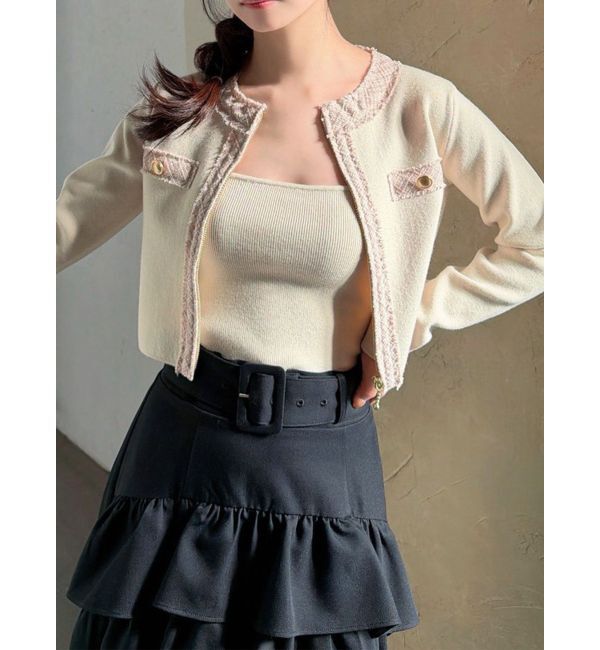 RESEXXY「ツイードデザインアンサンブル」|ニット・セーター|ベージュ