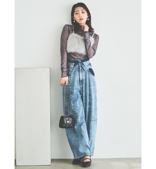 dazzlin「【CanCamタイアップ】カーブラインデニムパンツ」|デニム|