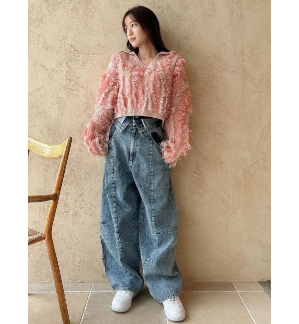 dazzlin「【CanCamタイアップ】カーブラインデニムパンツ」|デニム|