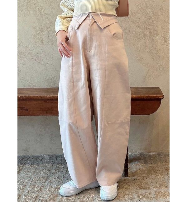 dazzlin「【CanCamタイアップ】カーブラインデニムパンツ」|デニム|ピンク