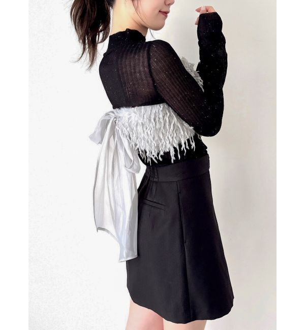 dazzlin「ハイネックミニスパンコールシアーニット」|ニット・セーター|