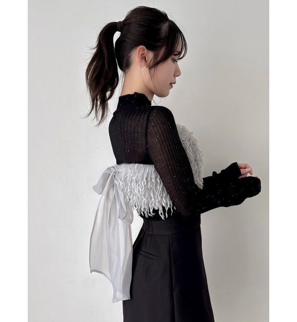 dazzlin「ハイネックミニスパンコールシアーニット」|ニット・セーター|