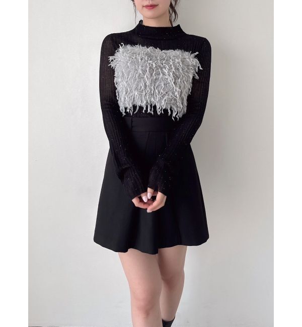 dazzlin「ハイネックミニスパンコールシアーニット」|ニット・セーター|