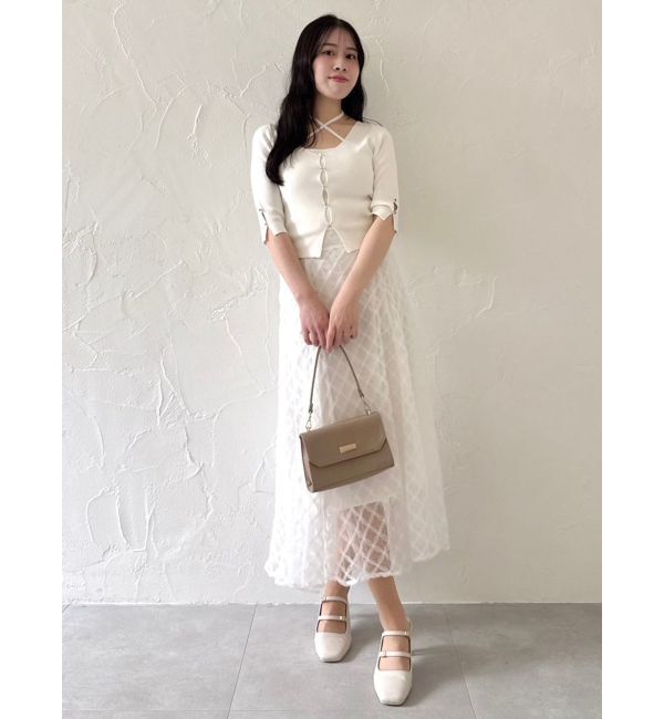 dazzlin「ハーフスリーブレイヤードカーデトップス」|ニット・セーター|