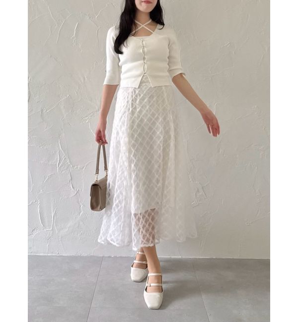 dazzlin「ハーフスリーブレイヤードカーデトップス」|ニット・セーター|