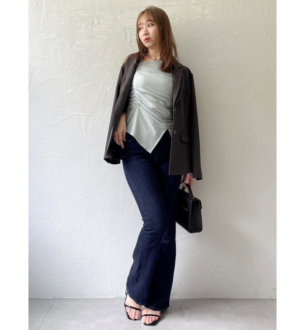 dazzlin「【吉田朱里】メイクアップフレアデニムパンツ」|デニム|