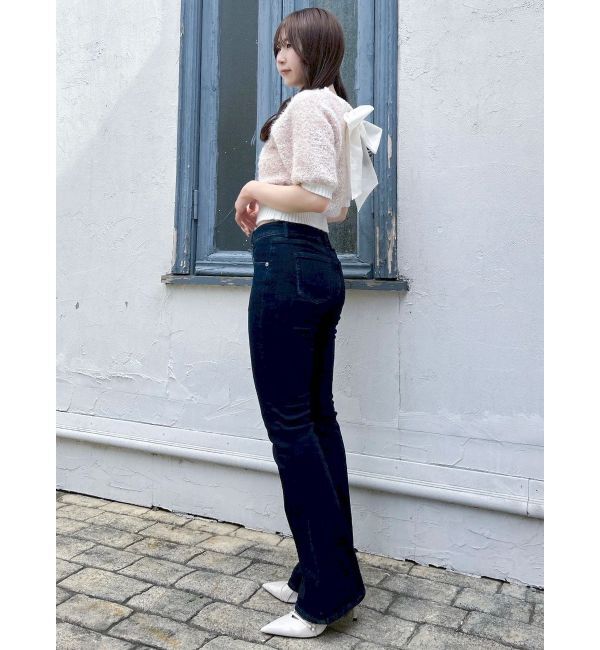 dazzlin「【吉田朱里】メイクアップフレアデニムパンツ」|デニム|