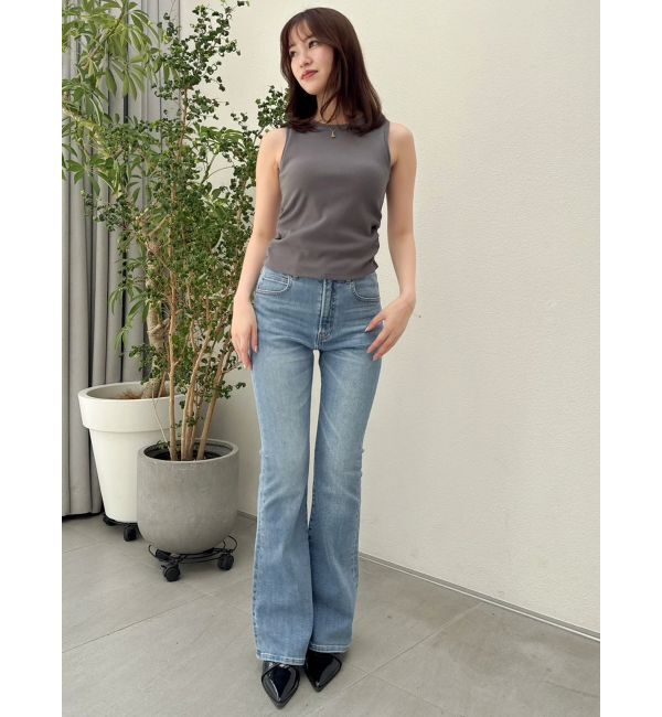 dazzlin「【吉田朱里】メイクアップフレアデニムパンツ」|デニム|