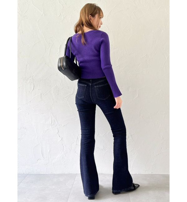 dazzlin「【吉田朱里】メイクアップフレアデニムパンツ」|デニム|