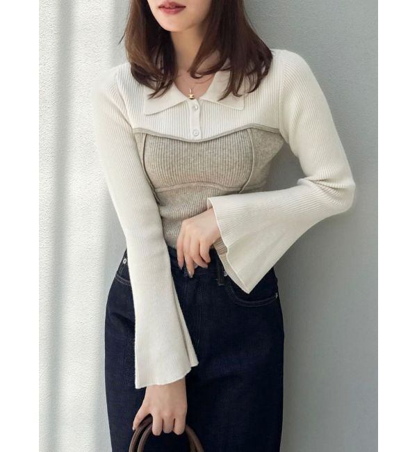 dazzlin「ラメビスチェラインニットトップス」|ニット・セーター|