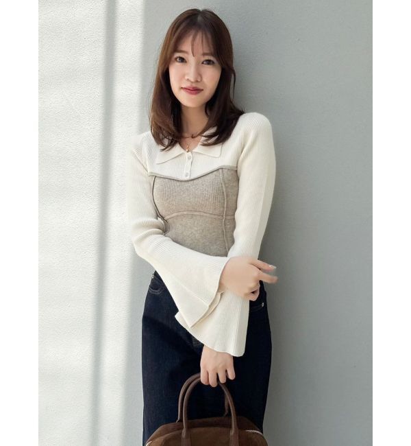 dazzlin「ラメビスチェラインニットトップス」|ニット・セーター|