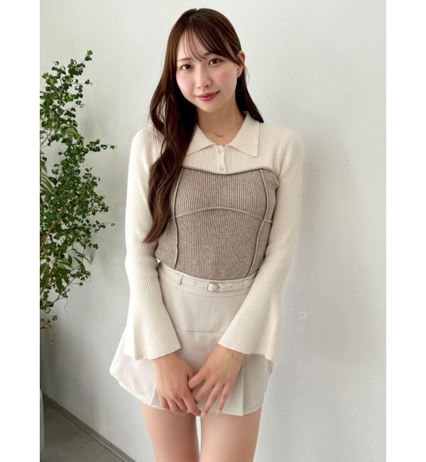 dazzlin「ラメビスチェラインニットトップス」|ニット・セーター|