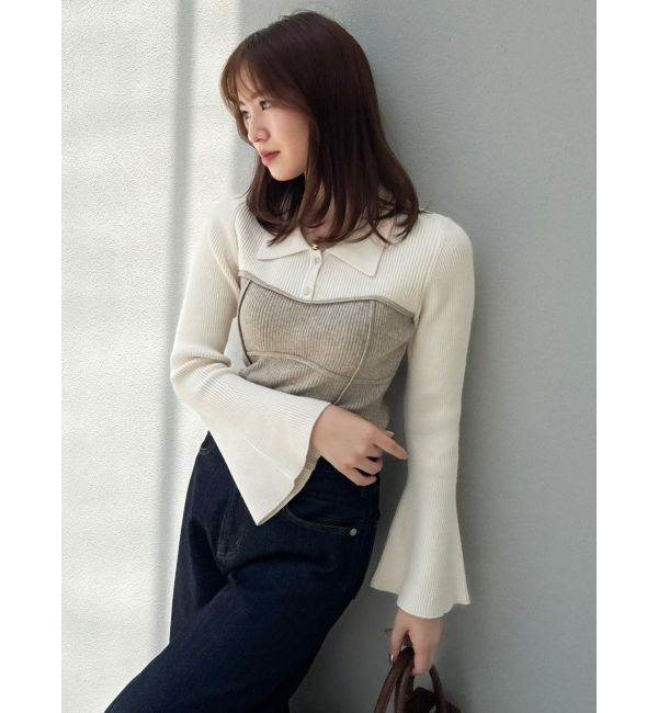 dazzlin「ラメビスチェラインニットトップス」|ニット・セーター|