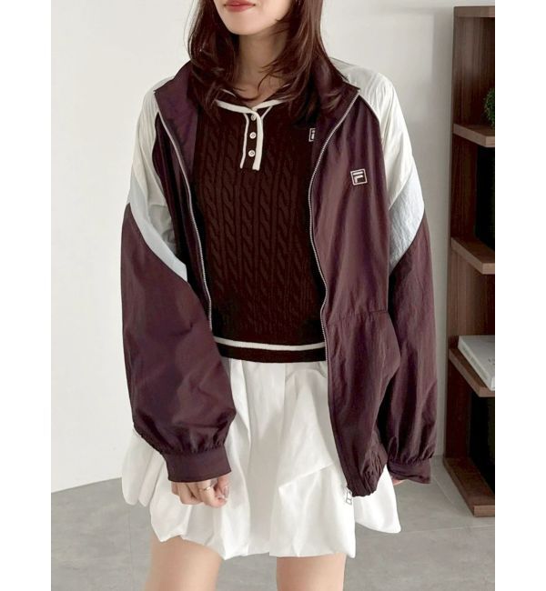 dazzlin「【FILA別注】バイカラースイッチングミドルブルゾン」|ブルゾン・スタジャン|