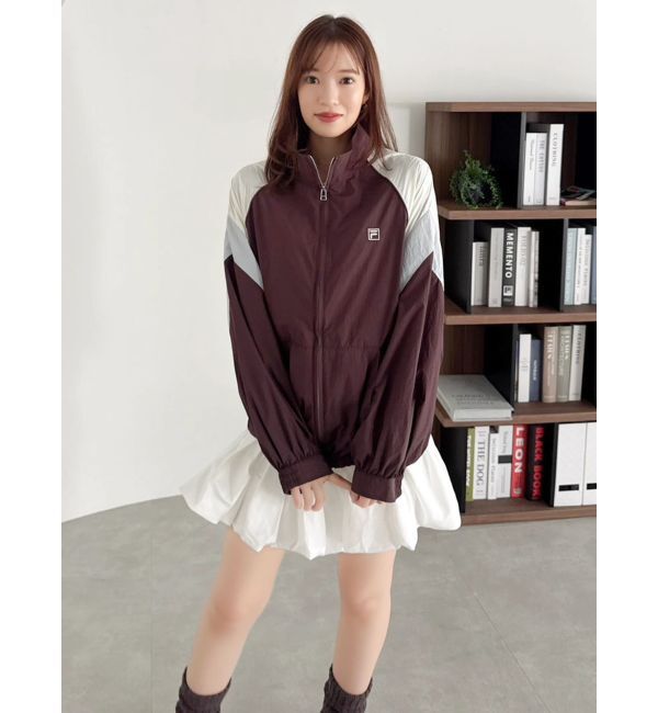 dazzlin「【FILA別注】バイカラースイッチングミドルブルゾン」|ブルゾン・スタジャン|ブラウン