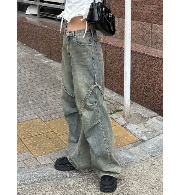 EMODA「カーゴベルトルーズジーンズ」|デニム|