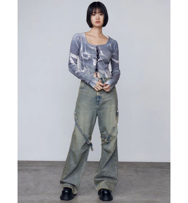 EMODA「カーゴベルトルーズジーンズ」|デニム|