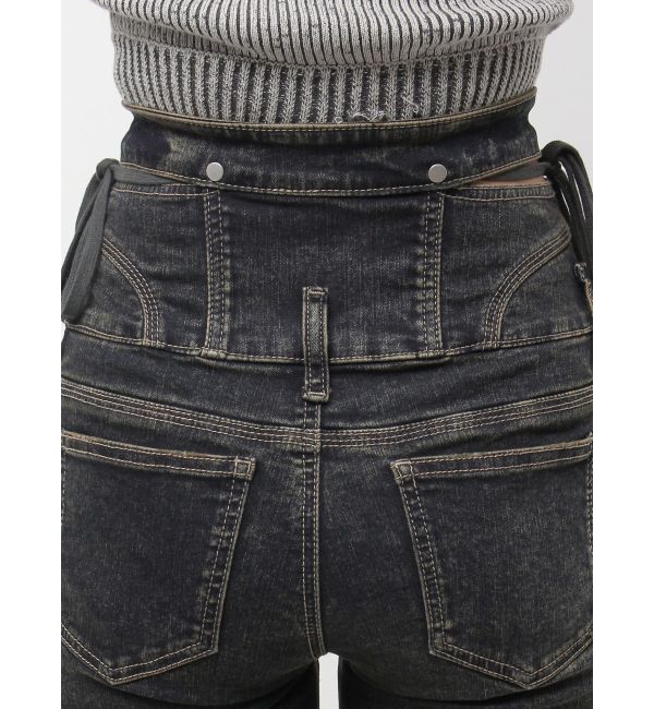 EMODA「サイドオープンハイウエストフレアパギンス」|デニム|