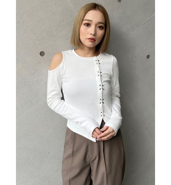 MURUA「ホックアシメリブトップス」|Tシャツ・カットソー|