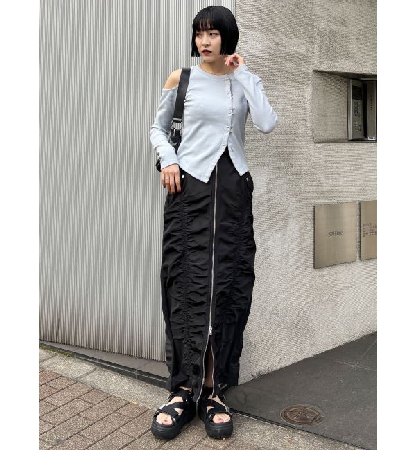 MURUA「ホックアシメリブトップス」|Tシャツ・カットソー|