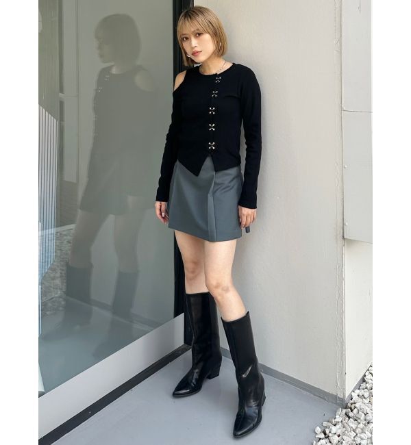 MURUA「ホックアシメリブトップス」|Tシャツ・カットソー|