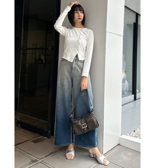 MURUA「ホックアシメリブトップス」|Tシャツ・カットソー|