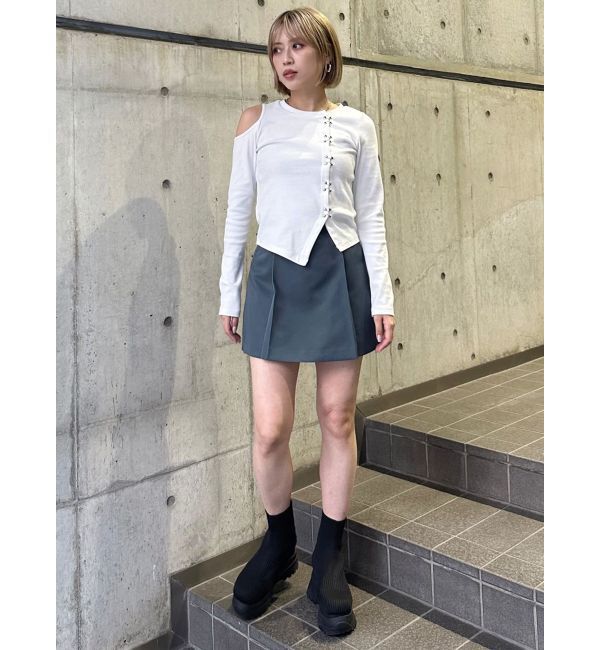 MURUA「ホックアシメリブトップス」|Tシャツ・カットソー|