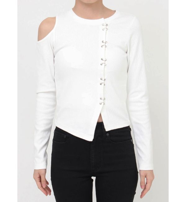 MURUA「ホックアシメリブトップス」|Tシャツ・カットソー|