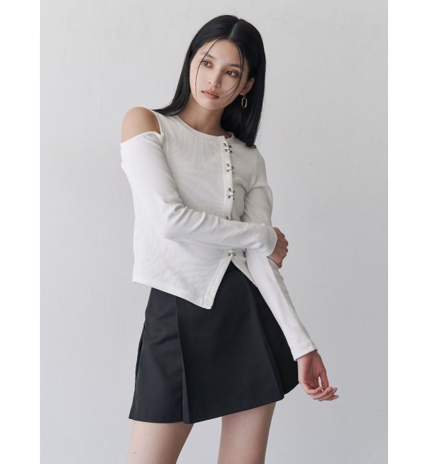 MURUA「ホックアシメリブトップス」|Tシャツ・カットソー|