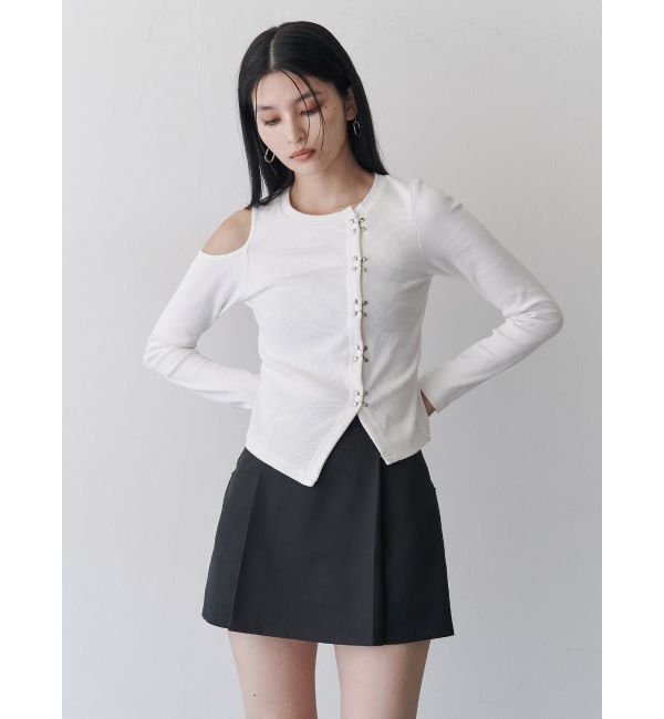 MURUA「ホックアシメリブトップス」|Tシャツ・カットソー|