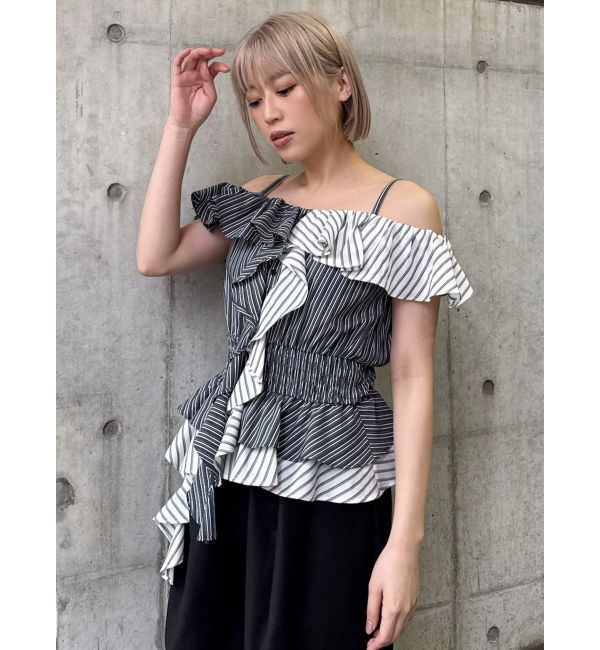 MURUA「カスケードスウィッチングフリルシャツ」|シャツ・ブラウス|