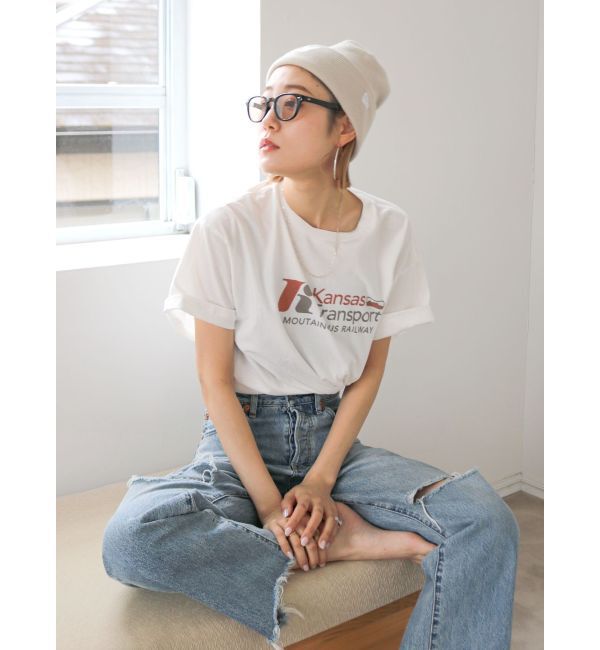 Ungrid「カラーロゴルーズTee」|Tシャツ・カットソー|