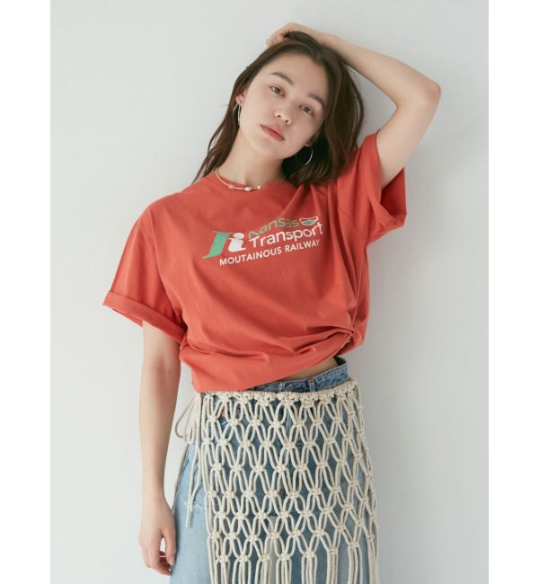 Ungrid「カラーロゴルーズTee」|Tシャツ・カットソー|オレンジ