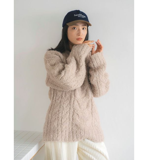 Ungrid「ビッグシルエットルーズケーブルニット」|ニット・セーター|