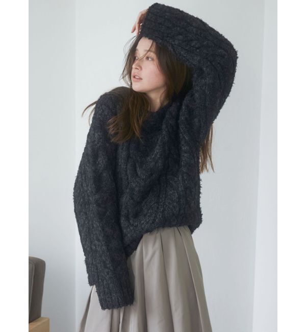 Ungrid「ビッグシルエットルーズケーブルニット」|ニット・セーター|