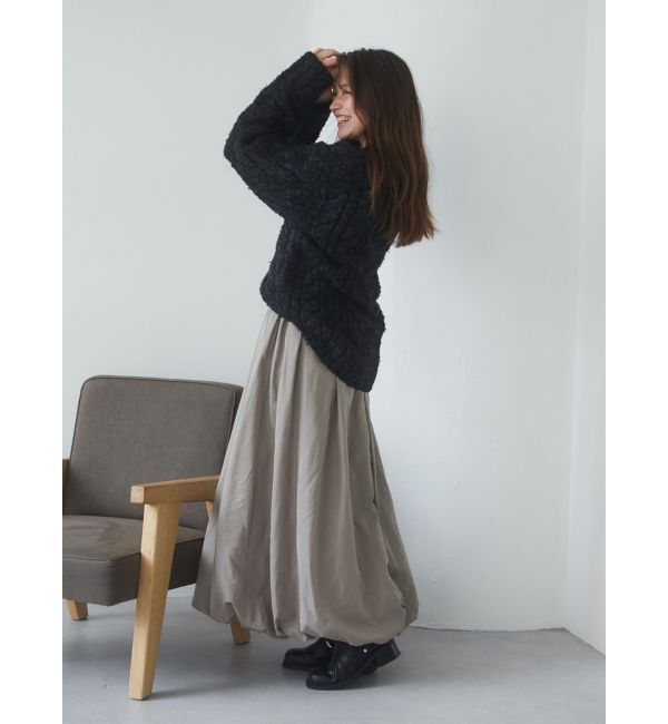 Ungrid「ビッグシルエットルーズケーブルニット」|ニット・セーター|