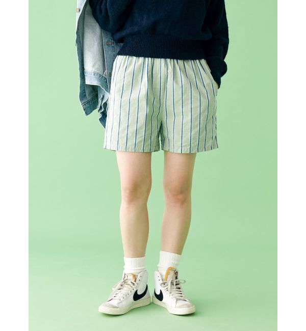 Ungrid「【WEB限定】ストライプラフハーフパンツ」|その他|グリーン