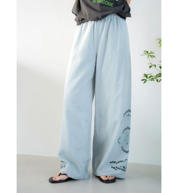 Ungrid「カットワークデザインラフパンツ」|その他|ブルー