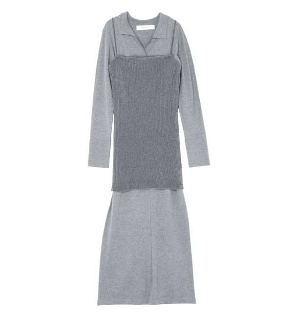 LAGUNAMOON「ベロアライクレイヤードニットワンピース」|ワンピース|