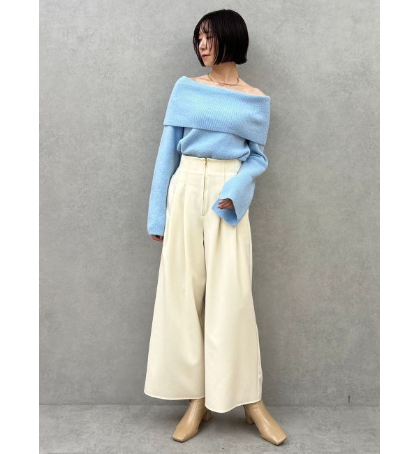 LAGUNAMOON「オフショルフレアスリーブニットプルオーバー」|ニット・セーター|