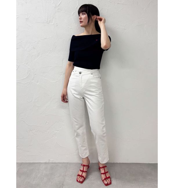 LAGUNAMOON「ウエストアシンメトリーデニムパンツ」|デニム|