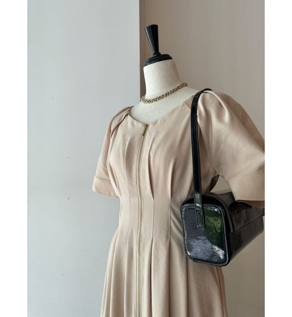 LAGUNAMOON「【追加生産/新色追加】フロントZIPウエストタックワンピース」|ワンピース|