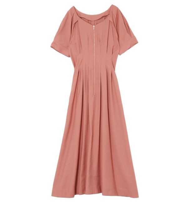 LAGUNAMOON「【追加生産/新色追加】フロントZIPウエストタックワンピース」|ワンピース|