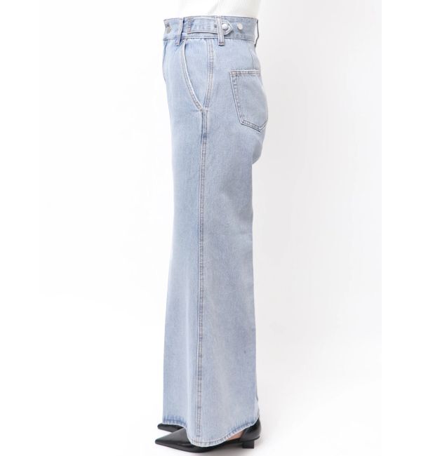 LAGUNAMOON「センタープレスワイドフレアデニムパンツ」|デニム|